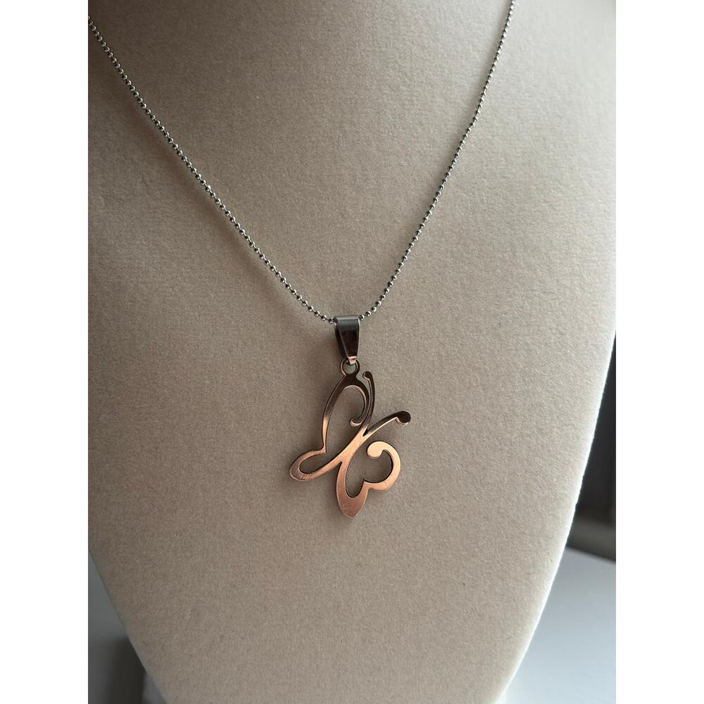 Butterfly Necklace Stainless Steel Minimal Pendant Dainty Gift Jewelry - Picture 5 of 7
